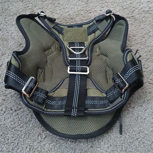 No Pull Dog Harness  Heavy Duty Dog Harness with Handle and Poop Bag Holder Sz M - Picture 8 of 13